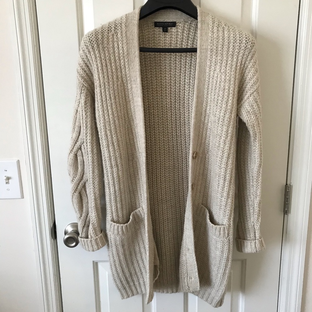 Banana Republic Cable-knit Alpaca Wool Cardigan